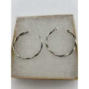 Sterling Silver Twisted Hoop Earrings Medium Weight New !!!!!!